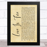 Freya Ridings Love Is Fire Rustic Script Song Lyric Music Art Print