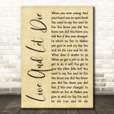 Guns N' Roses Live And Let Die Rustic Script Song Lyric Music Art Print