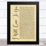 Hanson I Will Come To You Rustic Script Song Lyric Music Art Print