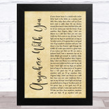 Jake Owen Anywhere With You Rustic Script Song Lyric Music Art Print