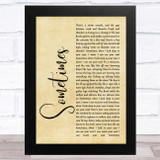 James Sometimes Rustic Script Song Lyric Music Art Print