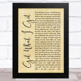 Jason Aldean Got What I Got Rustic Script Song Lyric Music Art Print
