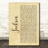 Johnny Cash Jackson Rustic Script Song Lyric Music Art Print
