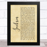 Johnny Cash Jackson Rustic Script Song Lyric Music Art Print
