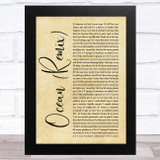 KAROL G & Jessie Reyez Ocean (Remix) Rustic Script Song Lyric Music Art Print