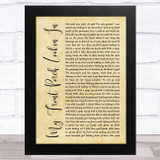 Lonestar My Front Porch Lookin In Rustic Script Song Lyric Music Art Print
