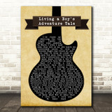 A-ha Living a Boy's Adventure Tale Black Guitar Song Lyric Quote Print