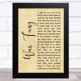 Majestic Wax Fang Rustic Script Song Lyric Music Art Print