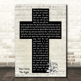 Rob Thomas Now Comes The Night Music Script Christian Memorial Cross Song Lyric Print
