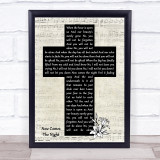 Rob Thomas Now Comes The Night Music Script Christian Memorial Cross Song Lyric Print