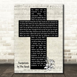 Leona Lewis Footprints In The Sand Music Script Christian Memorial Cross Song Lyric Music Art Print