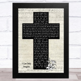 MercyMe I Can Only Imagine Music Script Christian Memorial Cross Song Lyric Music Art Print