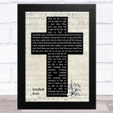 R.E.M. Everybody Hurts Music Script Christian Memorial Cross Song Lyric Music Art Print