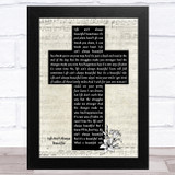 Gary Allan Life Ain't Always Beautiful Music Script Christian Memorial Cross Song Lyric Music Art Print