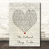 Mike Willis The Natural Thing To Do Script Heart Song Lyric Print