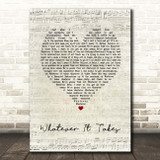 Milow Whatever It Takes Script Heart Song Lyric Print