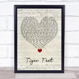 Mud Tiger Feet Script Heart Song Lyric Print