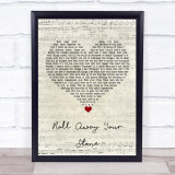 Mumford & Sons Roll Away Your Stone Script Heart Song Lyric Print