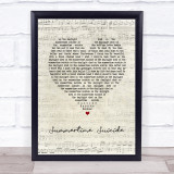 Murderdolls Summertime Suicide Script Heart Song Lyric Print