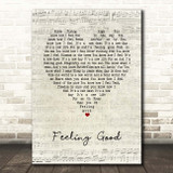 Muse Feeling Good Script Heart Song Lyric Print