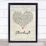 Nat King Cole Stardust Script Heart Song Print