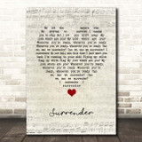 Natalie Taylor Surrender Script Heart Song Lyric Print