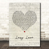 Ne-Yo Lazy Love Script Heart Song Lyric Print