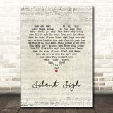 Badly Drawn Boy Silent Sigh Script Heart Song Lyric Print