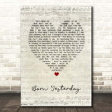 Nik Kershaw Born Yesterday Script Heart Song Lyric Print