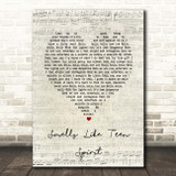 Nirvana Smells Like Teen Spirit Script Heart Song Lyric Print