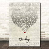 Bakermat Baby Script Heart Song Lyric Print
