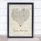 Norah Jones Turn Me On Script Heart Song Lyric Print