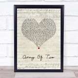 Olly Murs Army Of Two Script Heart Song Lyric Print