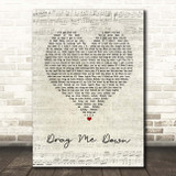 One Direction Drag Me Down Script Heart Song Lyric Print