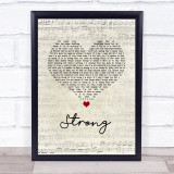 One Direction Strong Script Heart Song Lyric Print