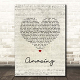 One Eskimo Amazing Script Heart Song Lyric Print