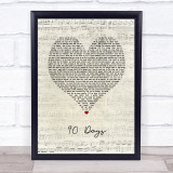 P!nk 90 Days Script Heart Song Lyric Print