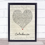Paolo Nutini Caledonia Script Heart Song Lyric Print
