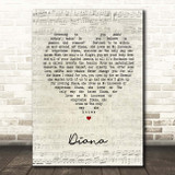 Paolo Nutini Diana Script Heart Song Lyric Print