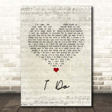 Paul Brandt I Do Script Heart Song Lyric Print