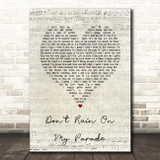 Barbra Streisand Don't Rain On My Parade Script Heart Song Lyric Print