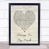 Pet Shop Boys Always On My Mind Script Heart Song Lyric Print
