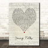 Peter Bjorn And John Young Folks Script Heart Song Lyric Print