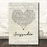 Phil Collins Sussudio Script Heart Song Lyric Print