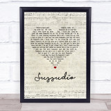 Phil Collins Sussudio Script Heart Song Lyric Print