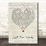 Pink Floyd Lost For Words Script Heart Song Lyric Print