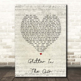 Pink Glitter In The Air Script Heart Song Lyric Print