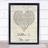 Pink Glitter In The Air Script Heart Song Lyric Print