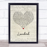 Primal Scream Loaded Script Heart Song Lyric Print