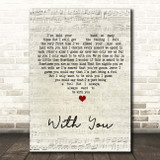 Prince With You Script Heart Song Lyric Print